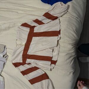 Shirt Bundle: Blue top and neutral toned blouse